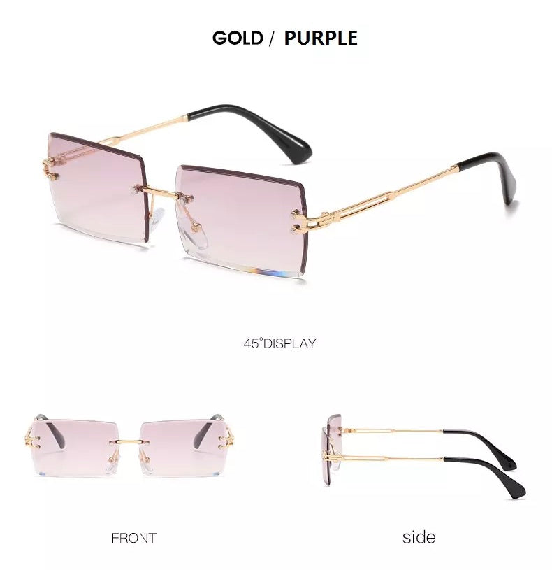 Luxury Two Tone Glasses GOLD / PURPLE